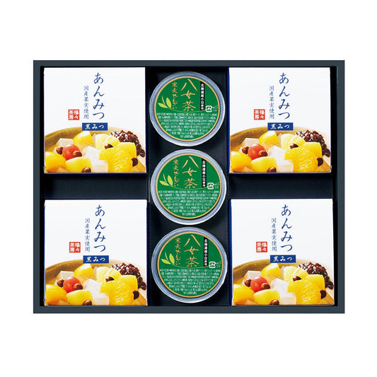 050483あんみつ・八女茶寒天ぜんざい詰合せ