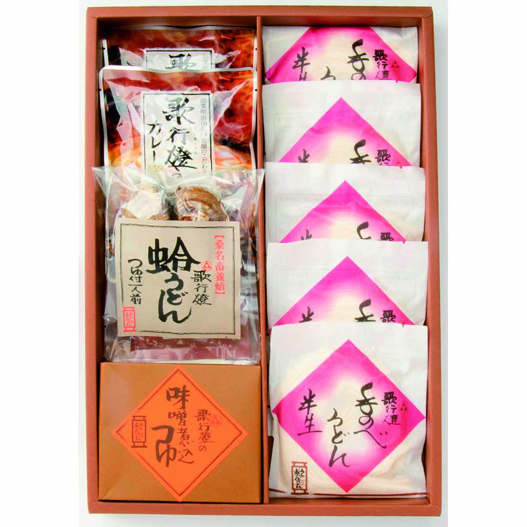 ZZ090011〈歌行燈〉カレー・味噌・蛤のうどん詰合せ