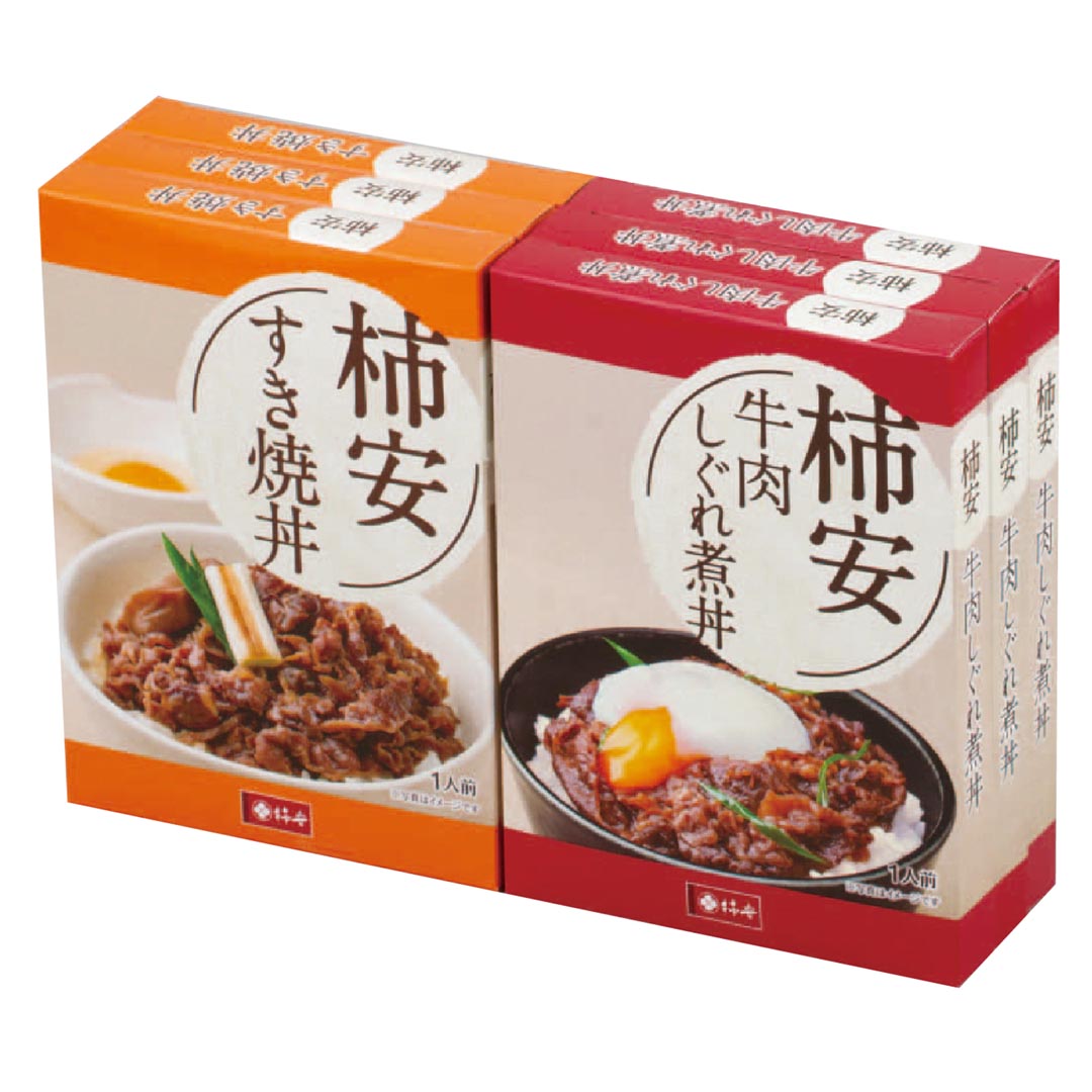 499483〈柿安〉牛肉しぐれ煮丼・すき焼丼セット