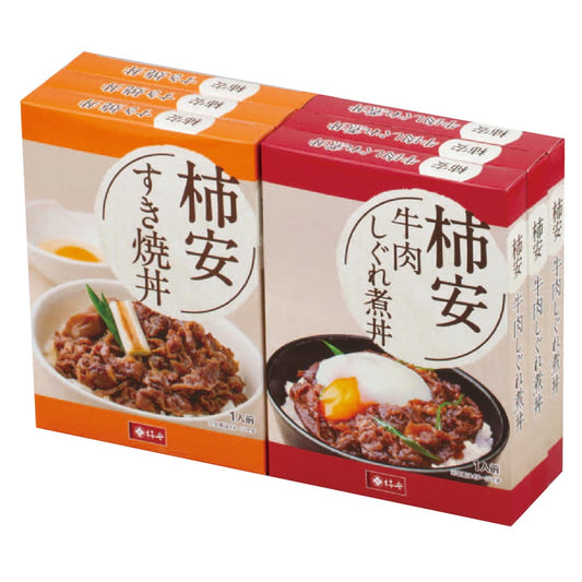 499483〈柿安〉牛肉しぐれ煮丼・すき焼丼セット