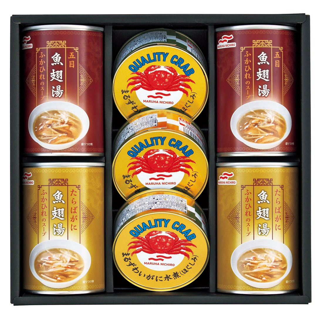 016393〈マルハニチロ〉かに缶詰・ふかひれスープ缶詰詰合せ