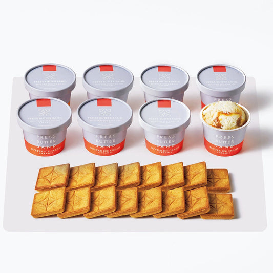 042263〈プレスバターサンド〉バターアイスクリーム（キャラメル）・クッキーセット