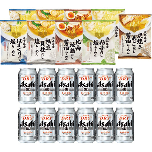 049093〈アサヒ〉スーパードライ×ｔａｂｅｔｅ（タベテ）　だし麺食べくらべセット