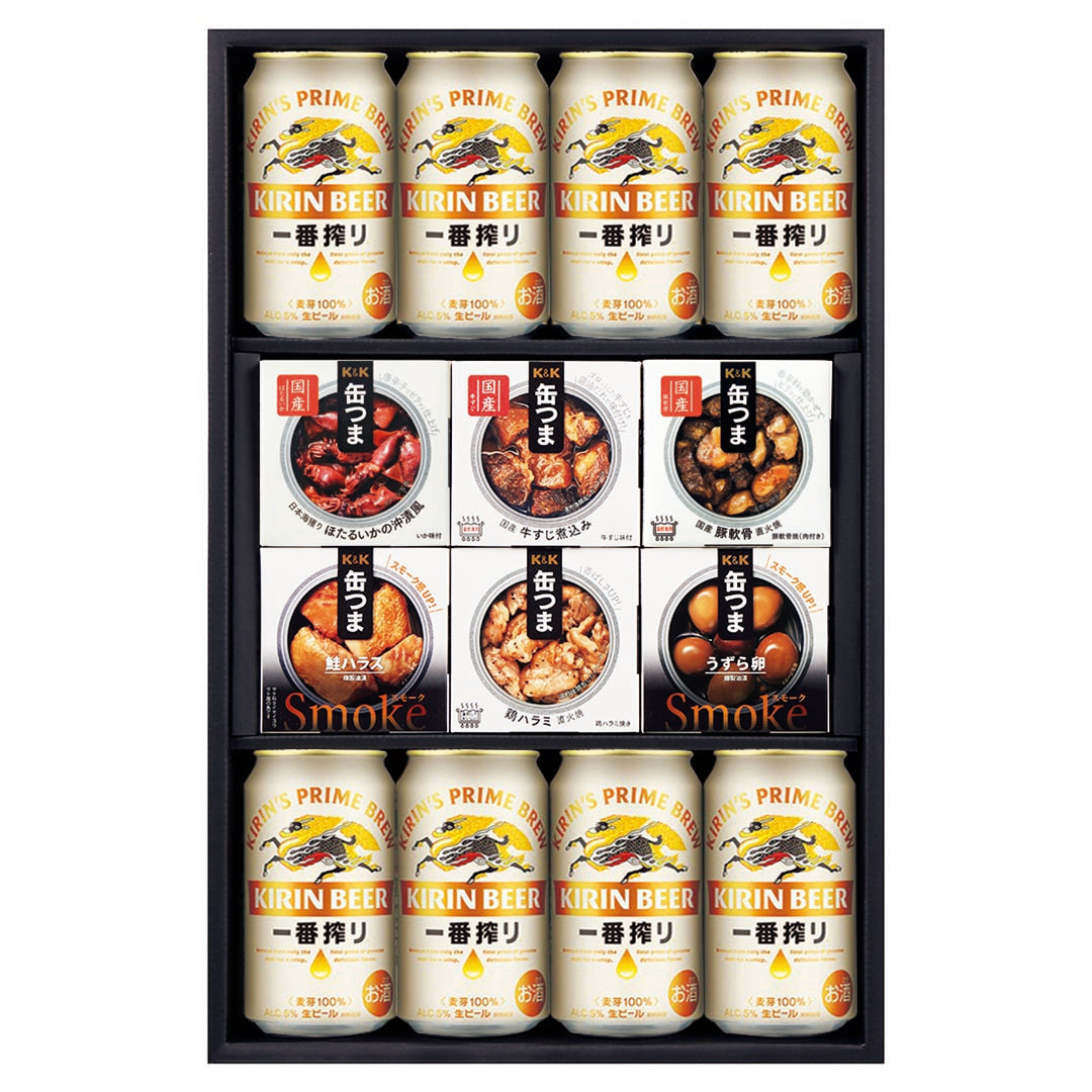 AA049323〈キリン〉一番搾り×缶つま詰合せ