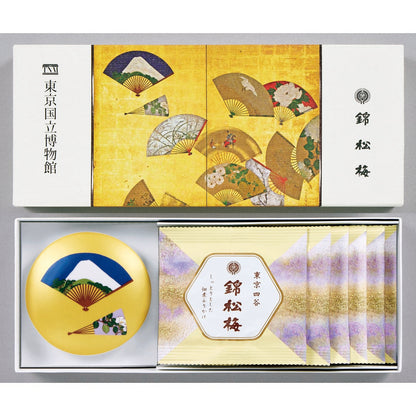 051303東京国立博物館　限定ギフト〈錦松梅〉富士山草花図扇面散屏風（ふじさんそうかずせんめんちらしびょうぶ）　錦松梅（有田焼容器入・小袋）