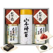 〈山本海苔店〉焼海苔・〈愛国製茶〉銘茶・梅干詰合せ