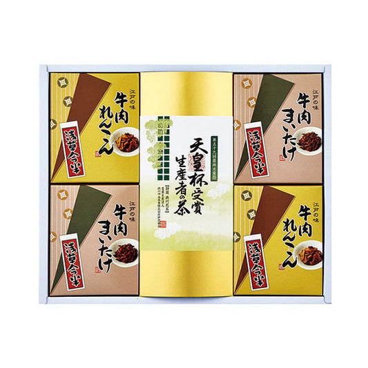 〈浅草今半〉牛肉佃煮・〈愛国製茶〉銘茶詰合せ